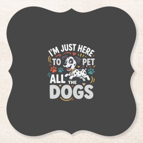 Funny Dogs Pet Lover Vector Paper Coaster