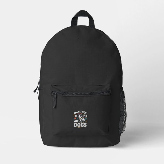 Funny Dogs Pet Lover Vector Printed Backpack (Front)