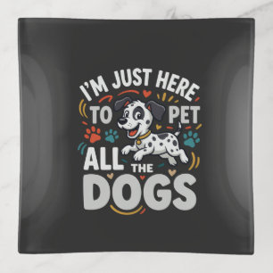 Funny Dogs Pet Lover Vector Trinket Tray