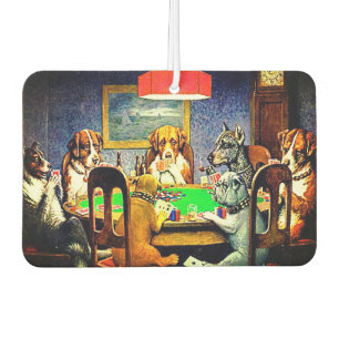 Funny Dogs Playing Poker Car Air Freshener