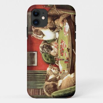 Funny Dogs Playing Poker Iphone Cover Case by dogbreedgiftshop at Zazzle