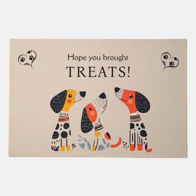 Funny Dogs Want Treats Doormat (Front)