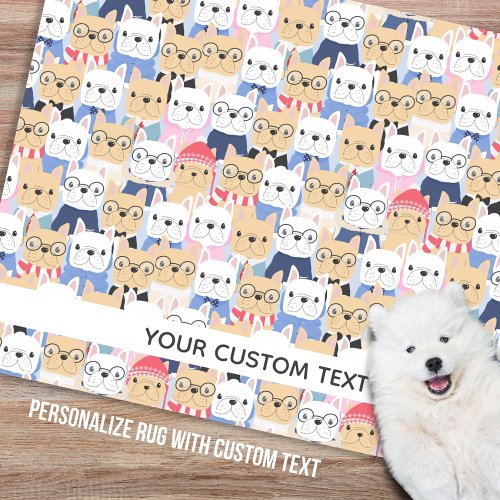 Funny Dogs Wearing Glasses Personalized Text Rug