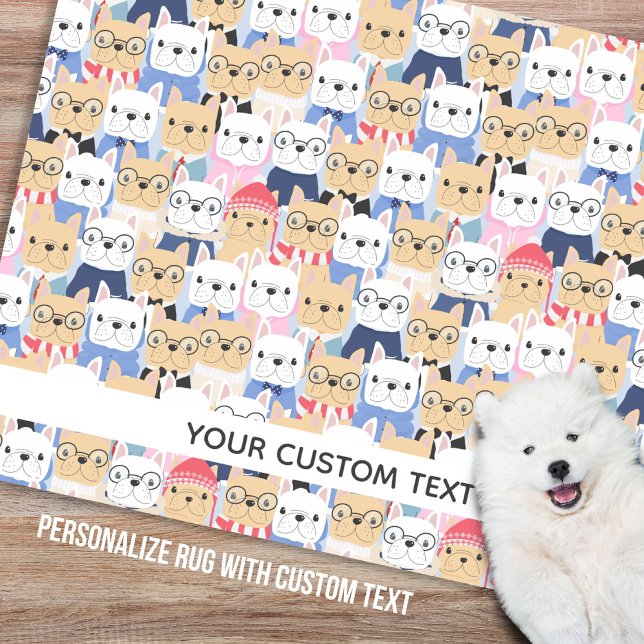 Funny Dogs Wearing Glasses Personalized Text Rug (Creator Uploaded)