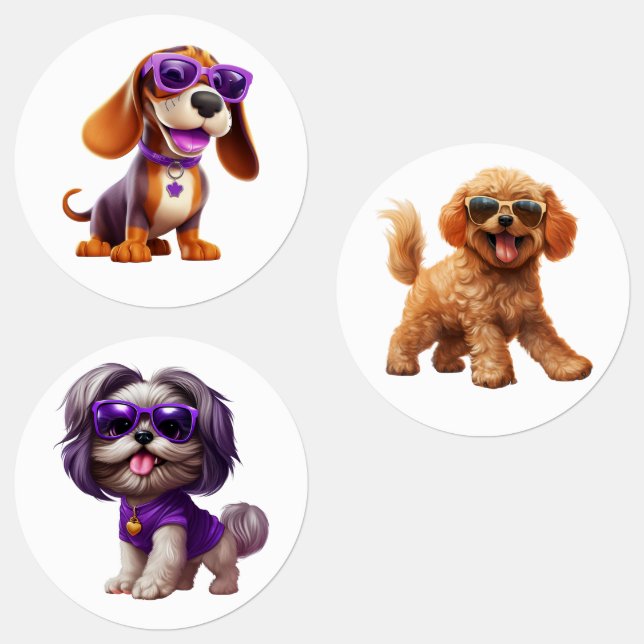 Funny Dogs With Sunglasses Labels (Group)