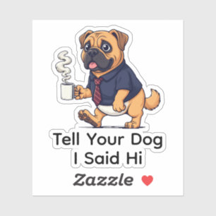 Funny Dogue de Bordeaux Business Suit Coffee Sticker
