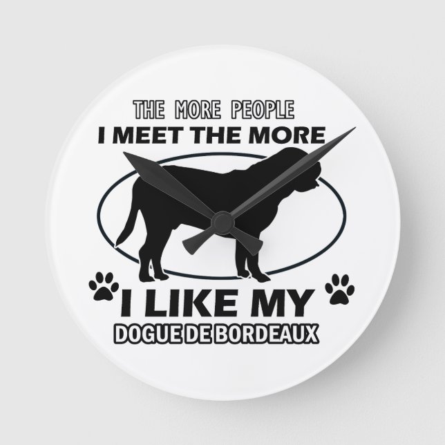 Funny dogue de bordeaux designs round clock (Front)