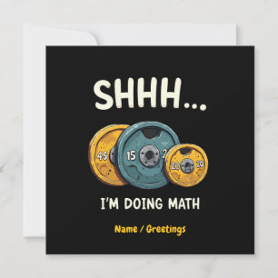 Funny Doing Math Weight Lifting Workout Training Invitation
