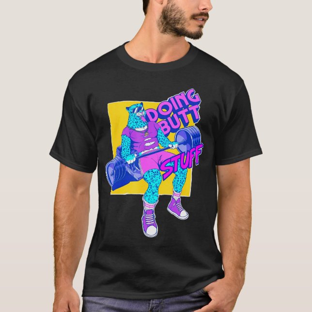 Funny Doing Stuff Workout Bodybuilding Fitness Gym T-Shirt (Front)