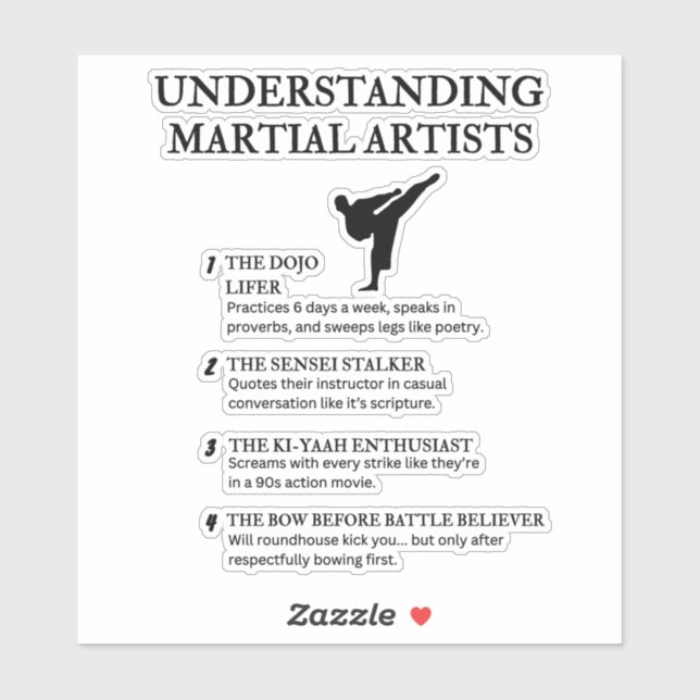 Funny Dojo Life Humor for Fighters Sticker (Sheet)