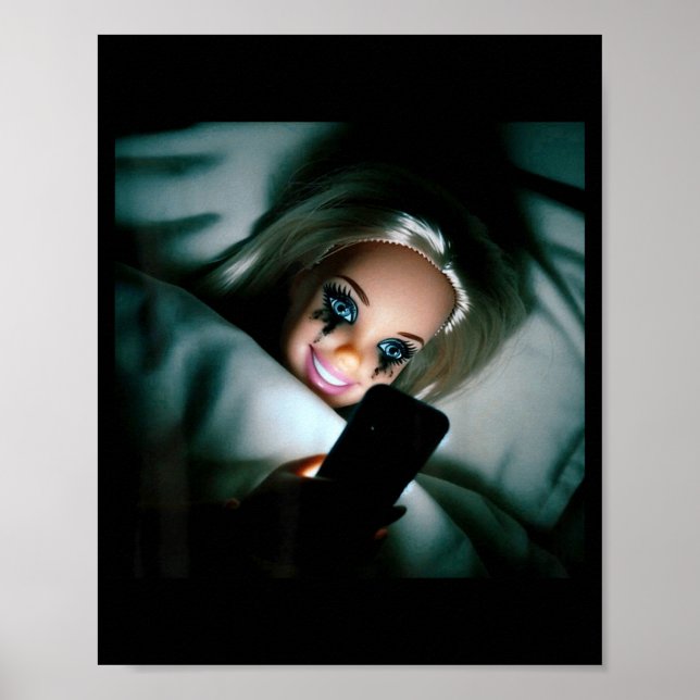 Funny Doll Crying Face Meme Scrolling Sarcastic Hu Poster (Front)