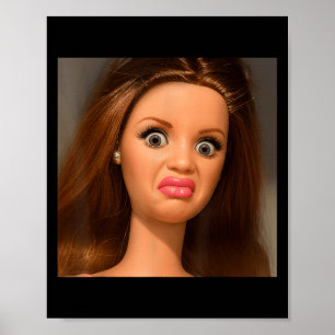 Funny Doll Face Meme Disgusting Poster