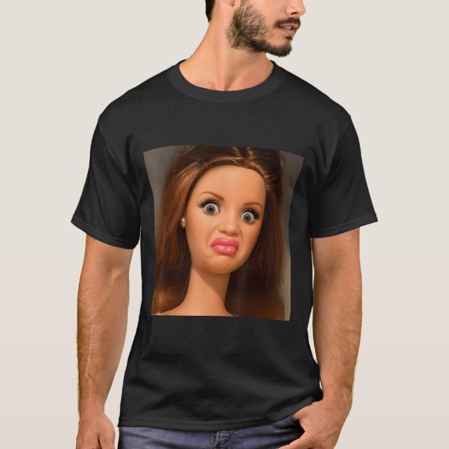 Funny Doll Face Meme Disgusting  T-Shirt (Front)