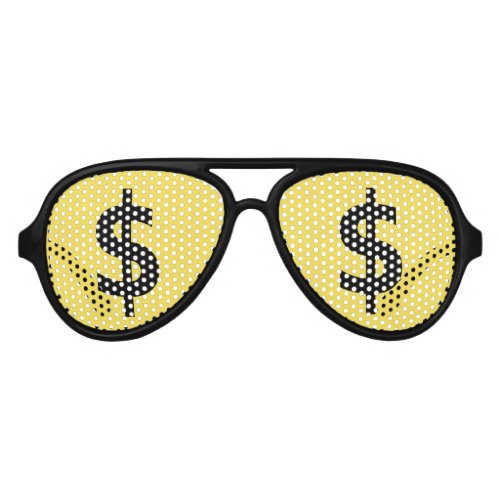Funny Dollars Shopping Stare Aviator Sunglasses