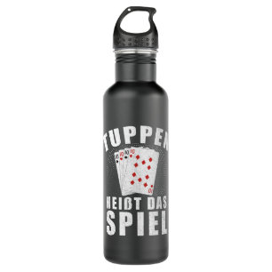 Funny dolls Schrömen card game Rheinland saying Stainless Steel Water Bottle