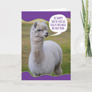 Funny Dolly Llama Birthday Wisdom Card