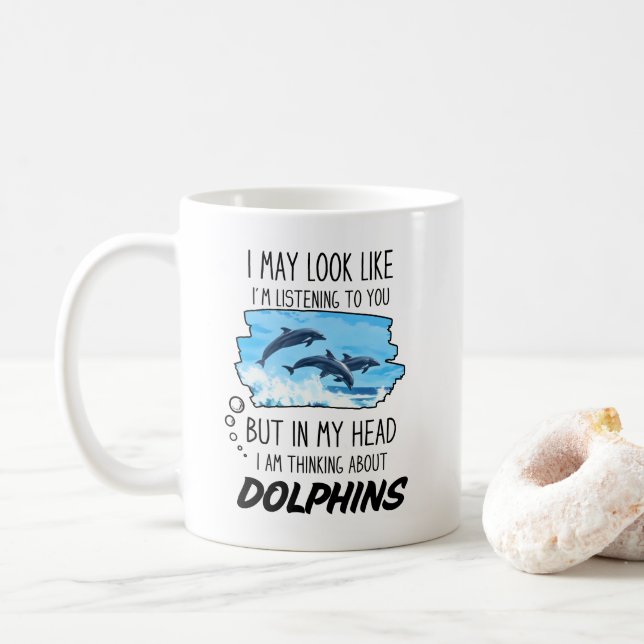 Funny Dolphin Lover Mug (With Donut)