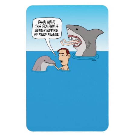 Funny Dolphin Nip And Shark Bite Magnet