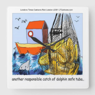 Funny Dolphin-Safe Tuba Wall Clock
