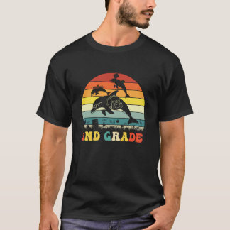 Funny Dolphin Second Grade Back to School Teacher T-Shirt