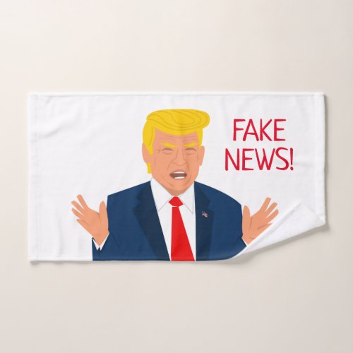 Funny Donald J Trump cartoon drawing hand towel