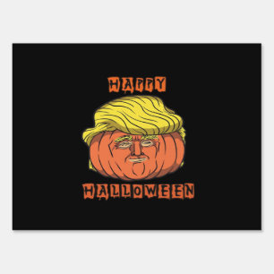 Funny Donald Pumpkin Halloween Sign