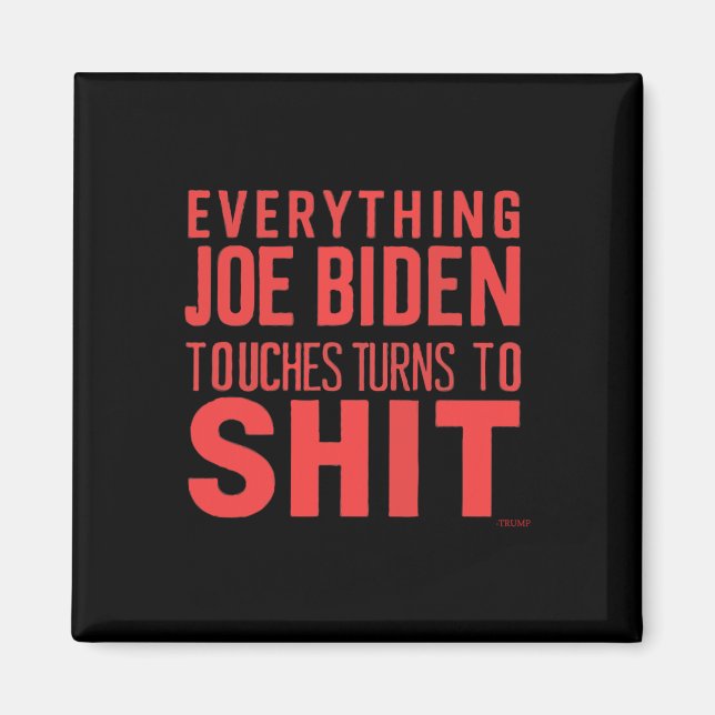 Funny Donald Trump 2024 Everything Joe Biden Touch Magnet (Front)