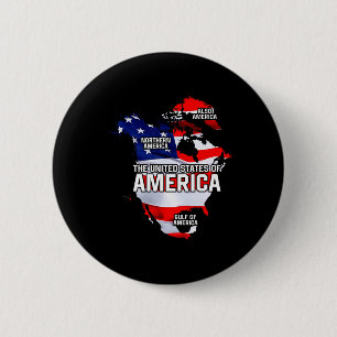 Funny Donald Trump American Flag Canada Greenland  Button