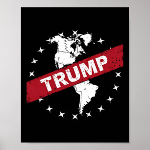Funny Donald Trump American Flag Canada Greenland Poster