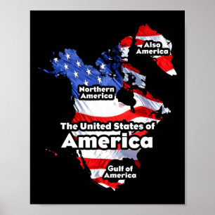 Funny Donald Trump American Flag Canada Greenland Poster