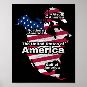 Funny Donald Trump American Flag Canada Greenland Poster