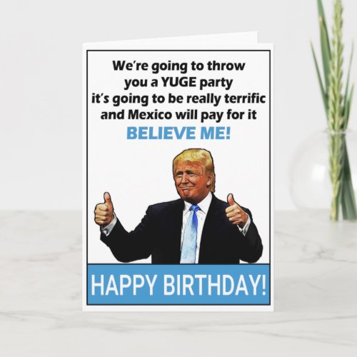 Funny Donald Trump Birthday Card
