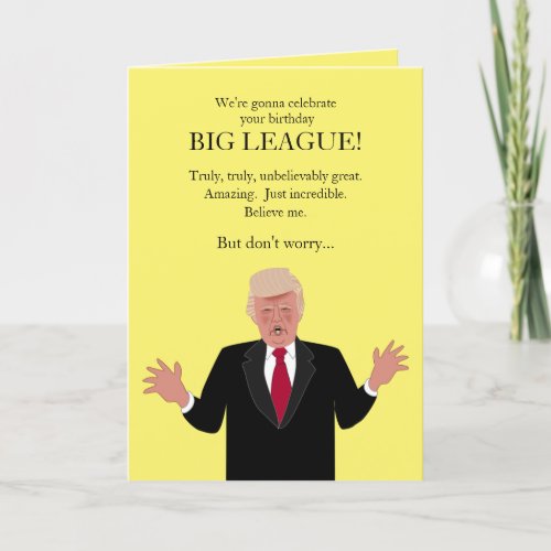 Funny Donald Trump Birthday Card Famous Sayings