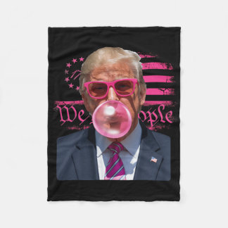 Funny Donald Trump Bubble Gum Pink 4th Of July Ame Fleece Blanket
