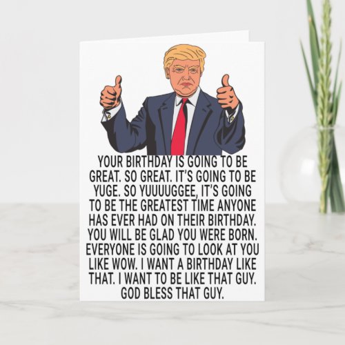 Funny Donald Trump Card Gift For Birthday