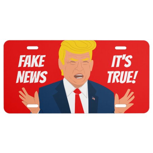 Funny Donald Trump cartoon and quote license plate