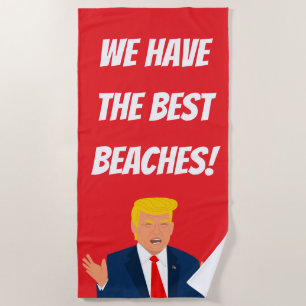 Funny Donald Trump cartoon beach towel gift
