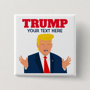 Funny Donald Trump cartoon caricature pinback Button