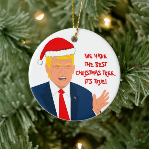 Funny Donald Trump cartoon Christmas tree ornament