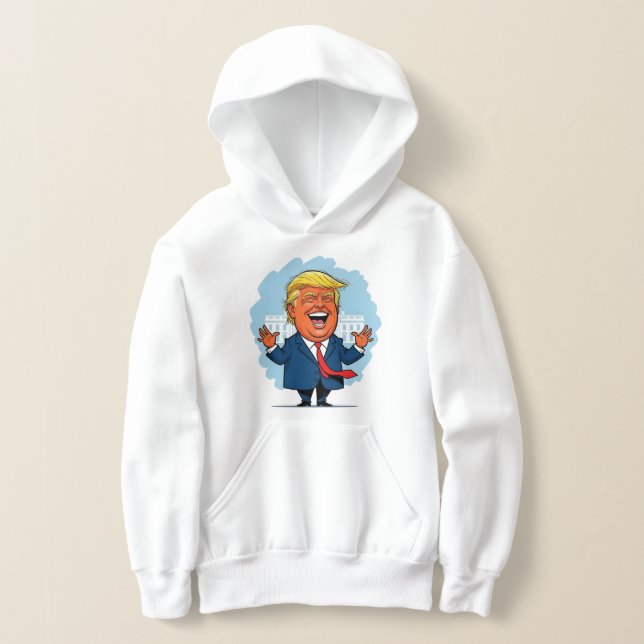 Funny Donald Trump Cartoon Design  Hoodie (Laydown)