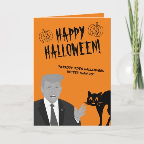 Funny Donald Trump cartoon Happy Halloween Card