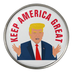 Funny Donald Trump cartoon Keep America Great Golf Ball Marker