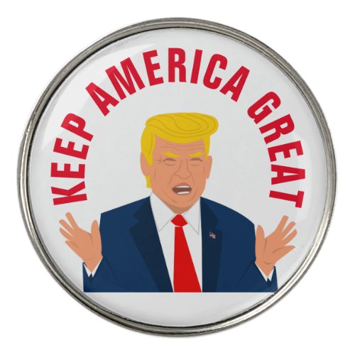 Funny Donald Trump cartoon Keep America Great Golf Ball Marker