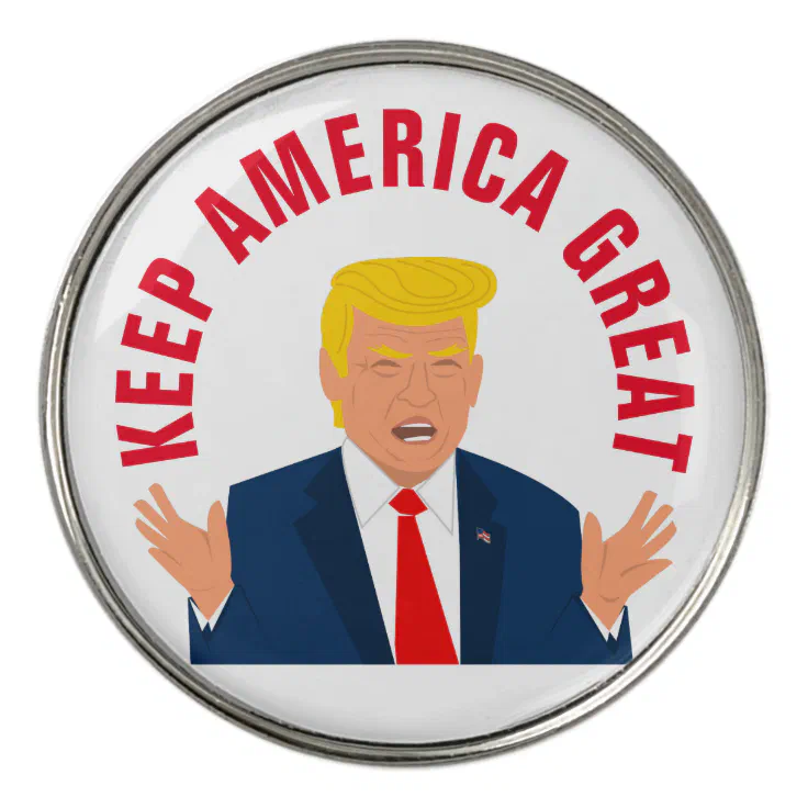 Funny Donald Trump cartoon Keep America Great Golf Ball Marker | Zazzle