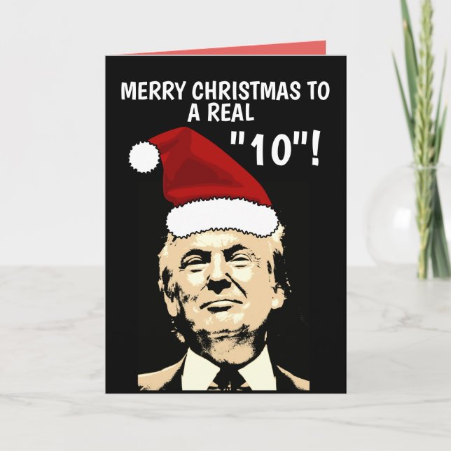 Funny DONALD TRUMP CHRISTMAS CARDS, for Her Holiday Card (Front)