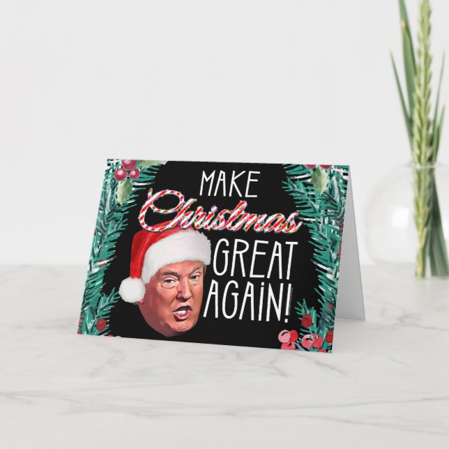 Funny Donald Trump Christmas  Holiday Card (Front)