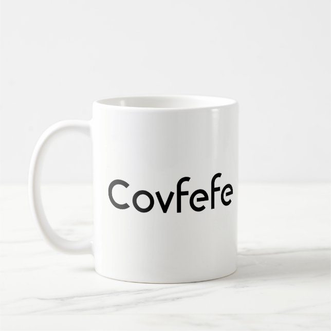 Funny Donald Trump "Covfefe" Coffee Mug (Left)