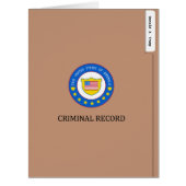 Funny Donald Trump Criminal Record File (Front)