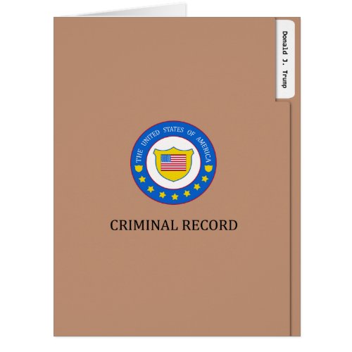 Funny Donald Trump Criminal Record File
