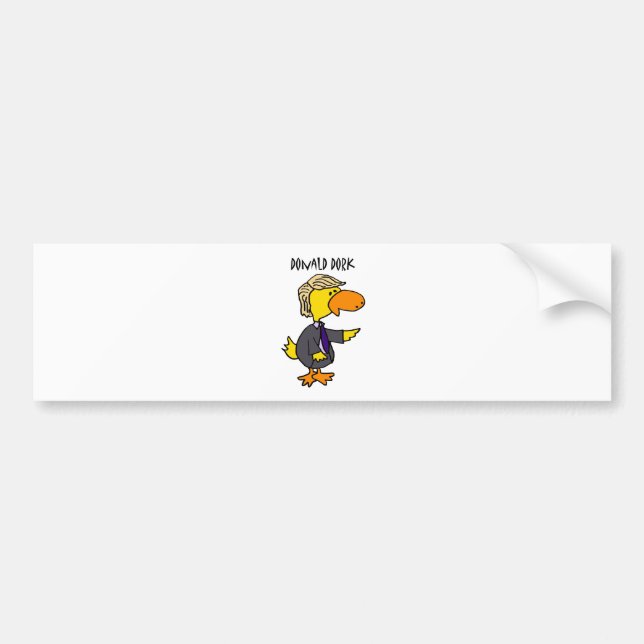 Funny Donald Trump Dork Political Cartoon Bumper Sticker (Front)